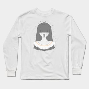 Girl in black and white Long Sleeve T-Shirt